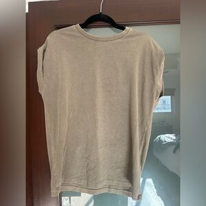 Anine Bing Neutral Taupe Crew Neck T-Shirt